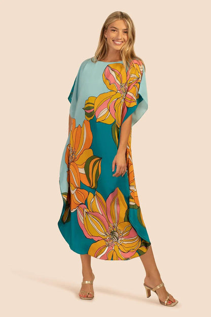 Stella Printed Kaftans One Size Yellow Flowers