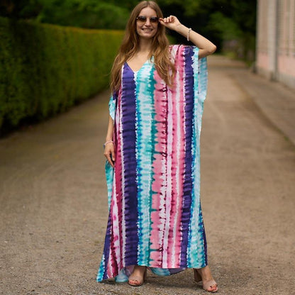 Alexis Printed Versatile Kaftans One Size Pink Blue Purple