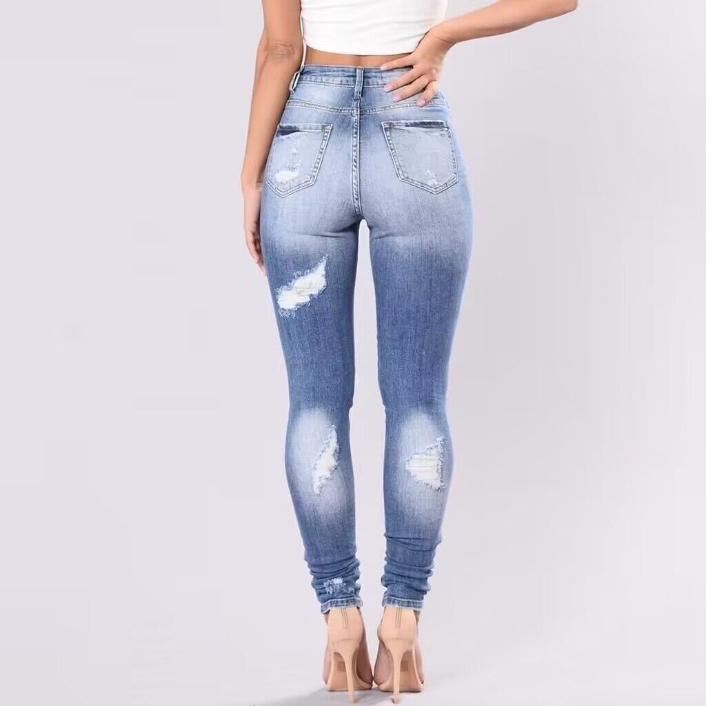 Erika Distressed Ripped Denim Jeans