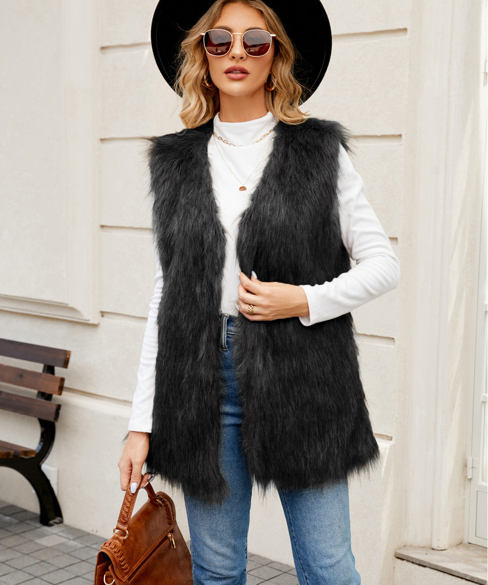 Faux Fur Vest Top