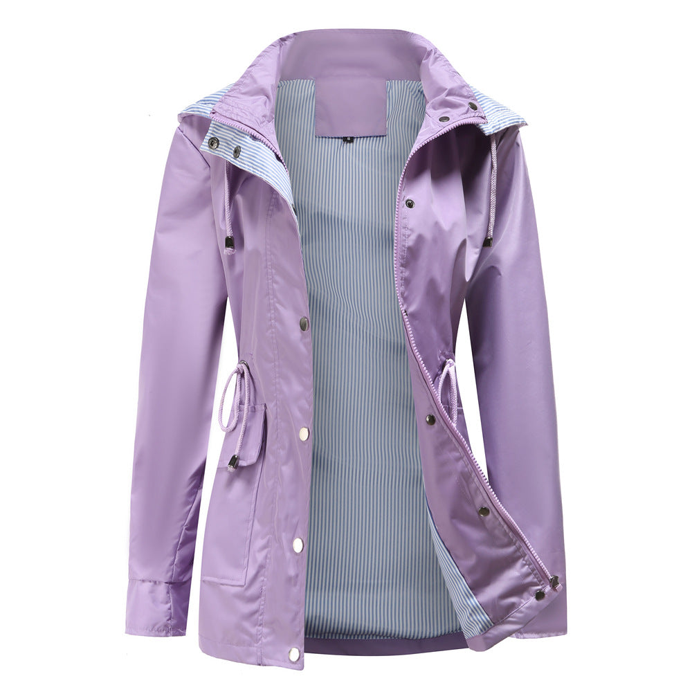 Detachable Hood Windbreaker Lavender Purple