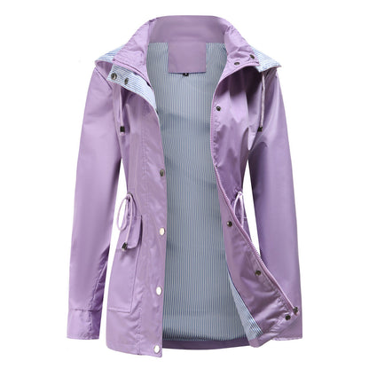 Detachable Hood Windbreaker Lavender Purple