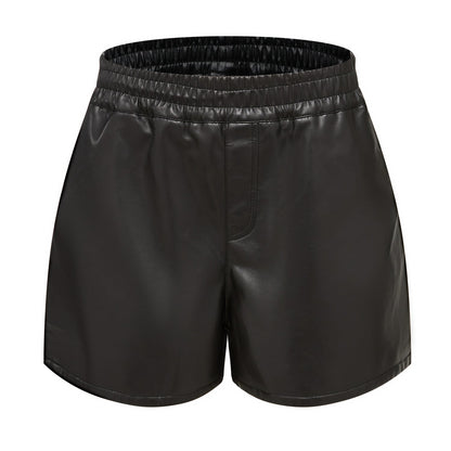 Dani Faux Leather Shorts Casual Black