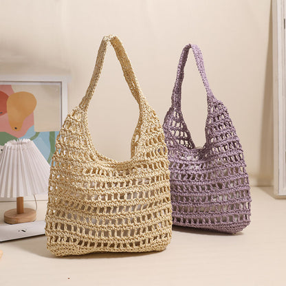 Crochet Handmade Cutout Tote Beach Bag