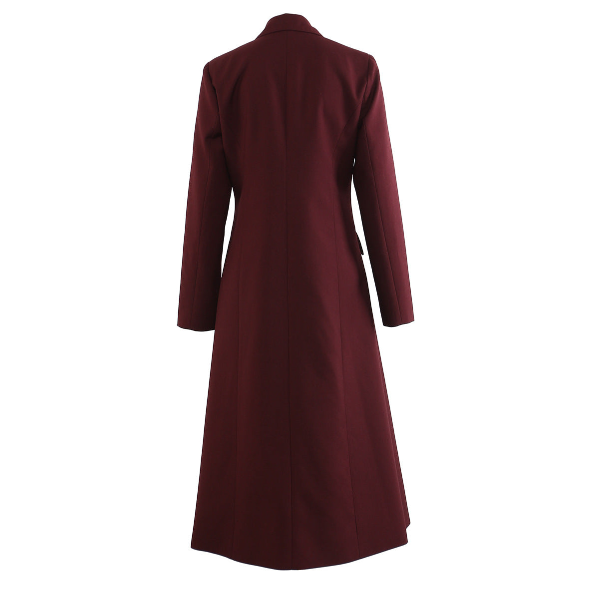 Angola Red Mid-Length Blazer Trench Coat