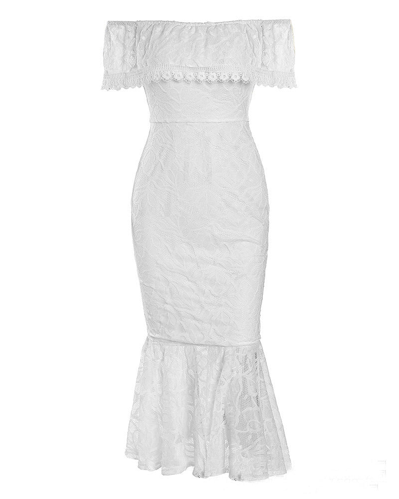 Off Shoulder Lace Sheath Sexy Cocktail Dress