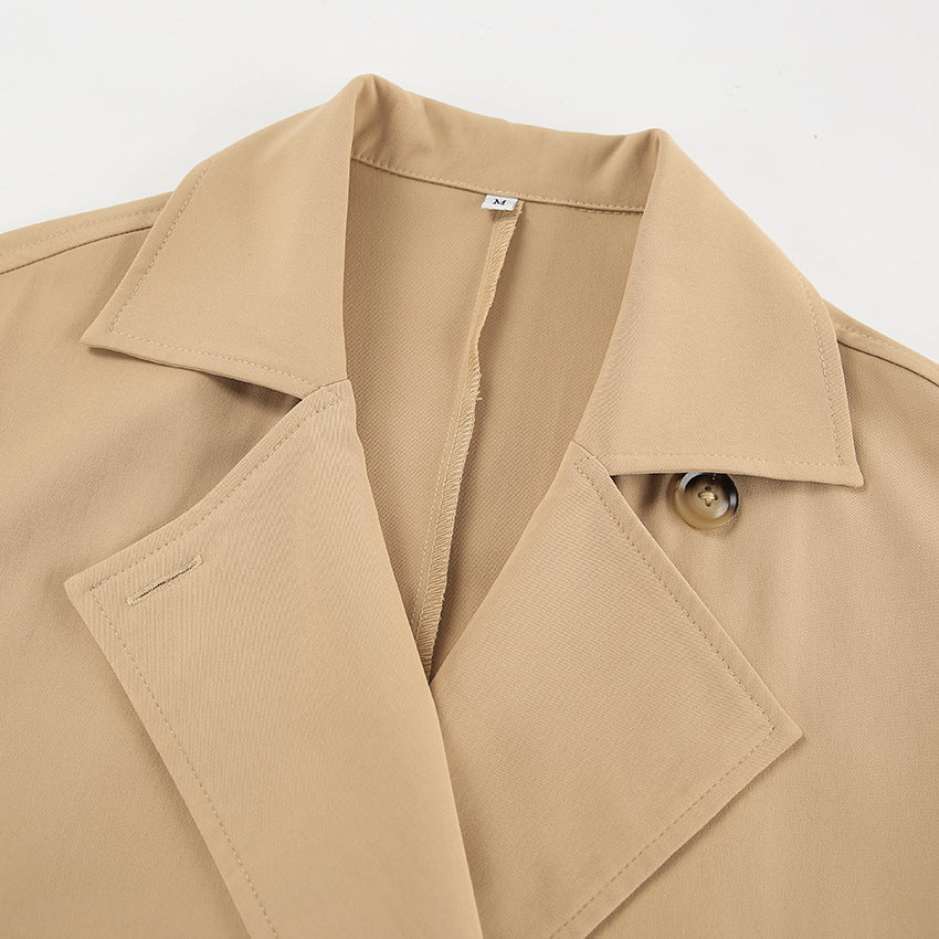 Khaki Double Breasted Trench Coat
