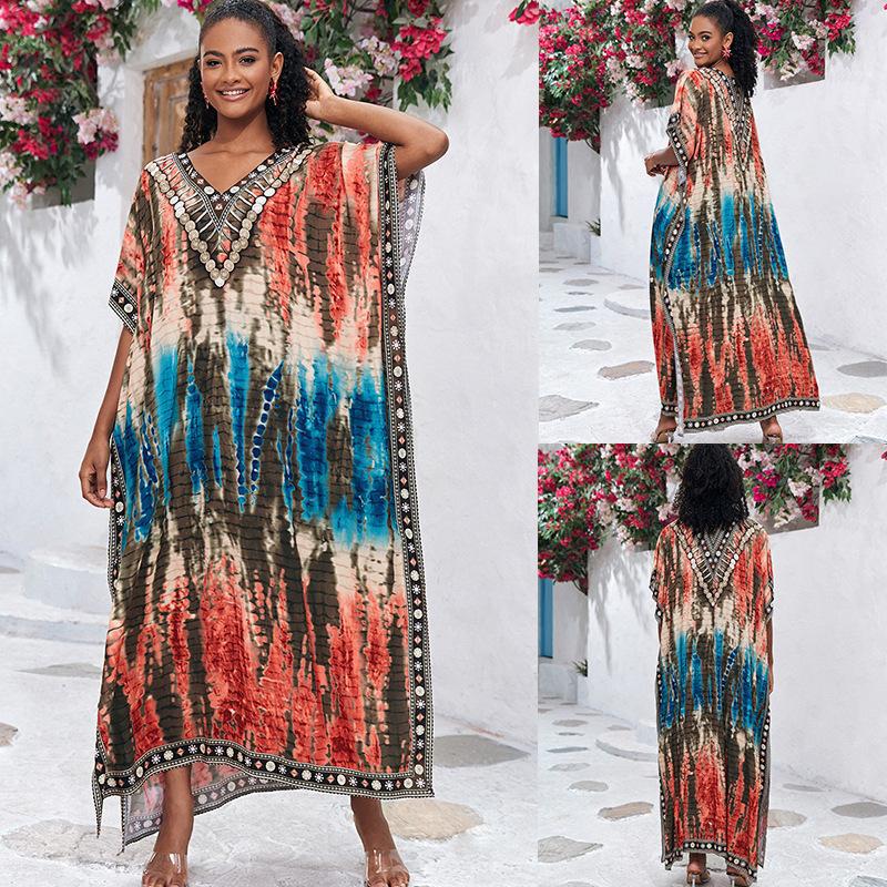 Rabia Gorgeous Print Kaftans One Size Color Match