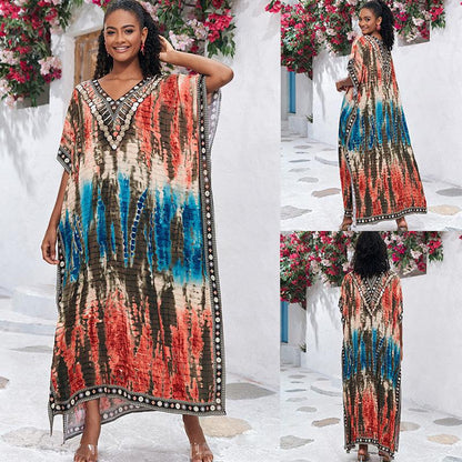 Rabia Gorgeous Print Kaftans One Size Color Match