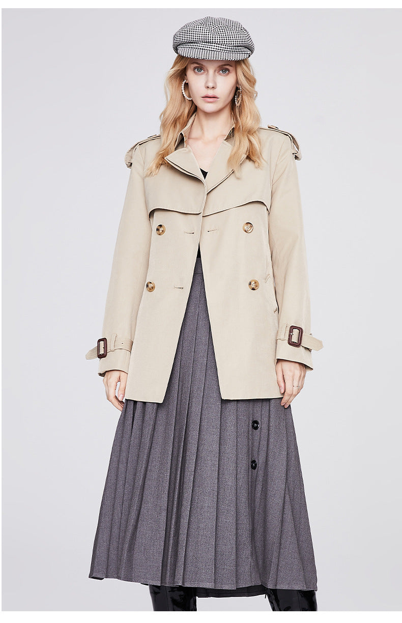 Double Breasted Short Trench Coat
