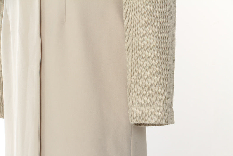 Color Contrast Patchwork Trench Coat