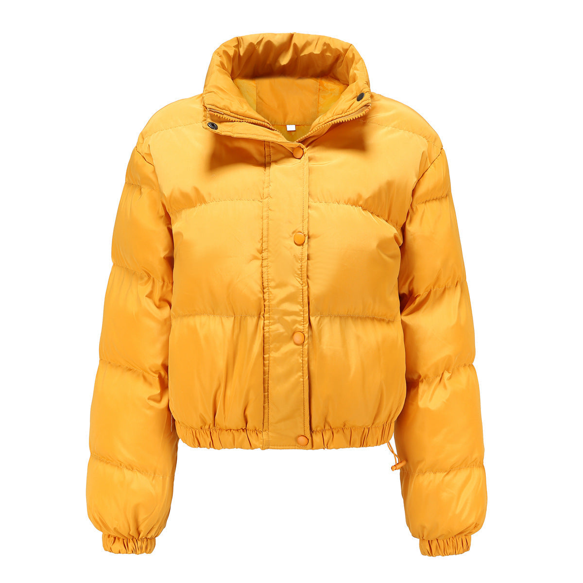 Long Sleeve High Collar Padded Jacket Yellow