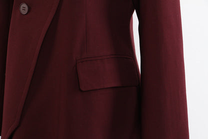 Angola Red Mid-Length Blazer Trench Coat