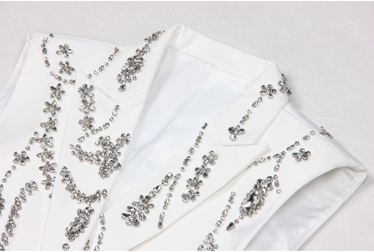 Rhinestone Sleeveless Business Vest