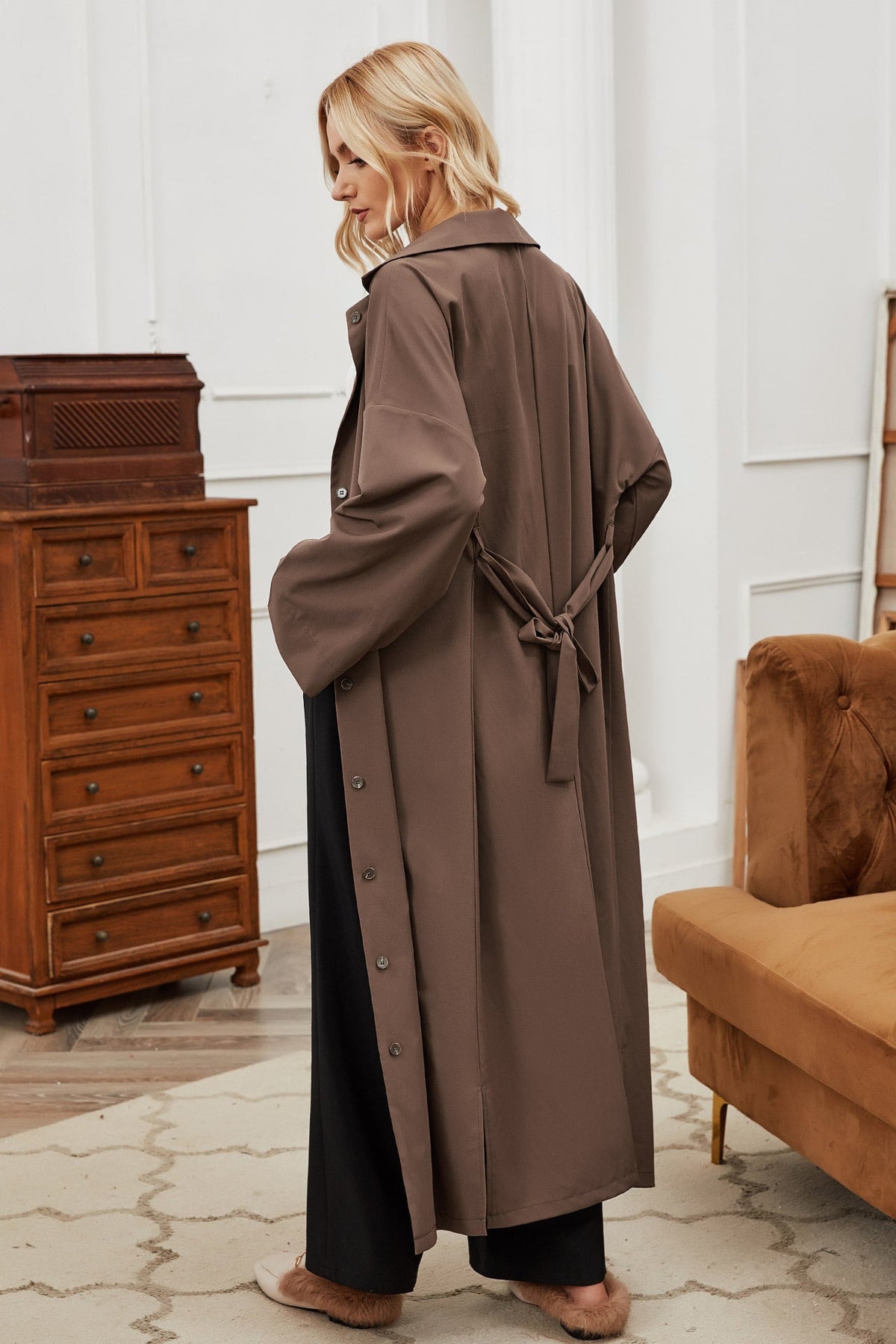 Solid Color Long Coat