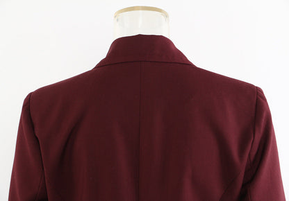 Angola Red Mid-Length Blazer Trench Coat