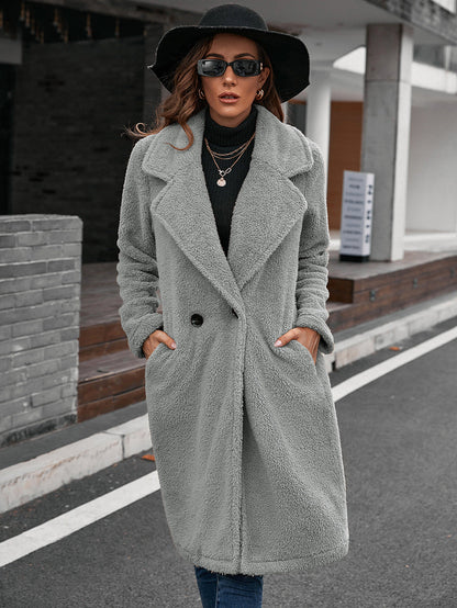 Plush Lamb Wool Trench Coat