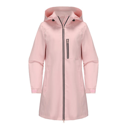 Waterproof Hooded Windbreaker Coat Pink