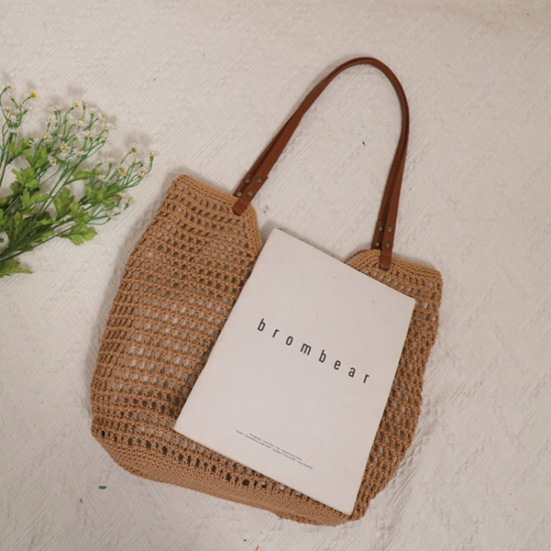 Casual Hollow Out Cutout Shoulder Bag Cotton