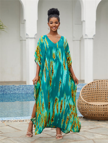 Brenda Day to Night Kaftan One Size Green Series