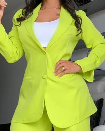 Clidress Chic Split Suit Blazer and Pants 2 Pieces Set