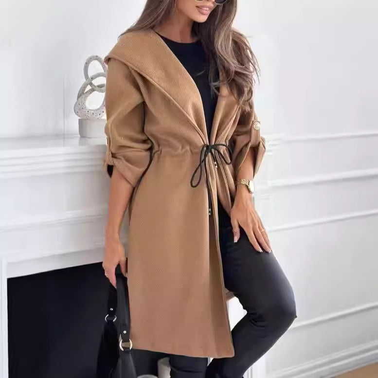 Hooded Long Sleeve Coat