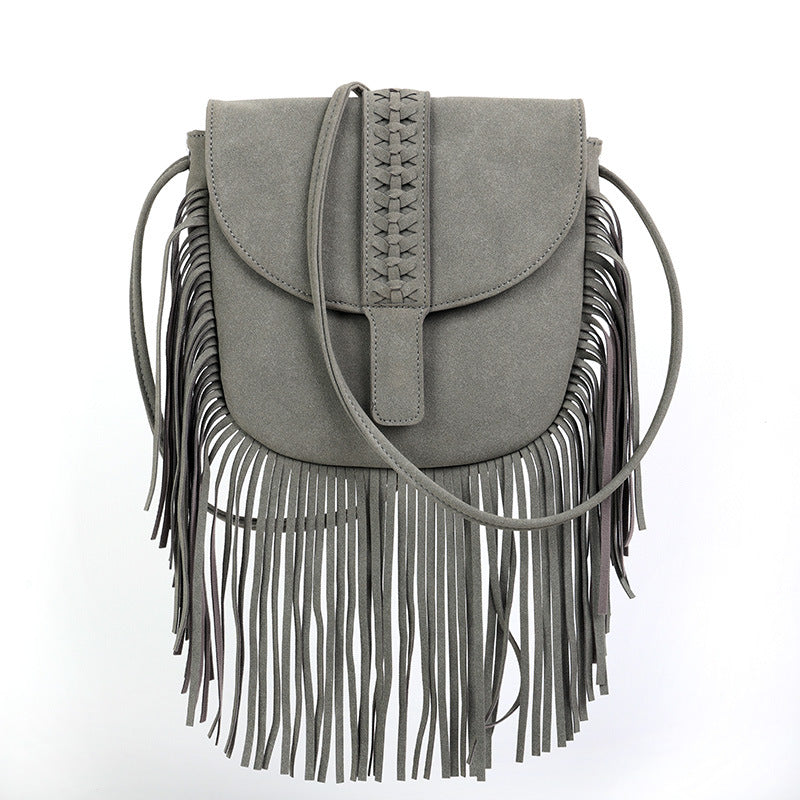 Bohemian Tassel Bag Messenger Bag One Size Gray