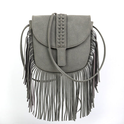 Bohemian Tassel Bag Messenger Bag One Size Gray