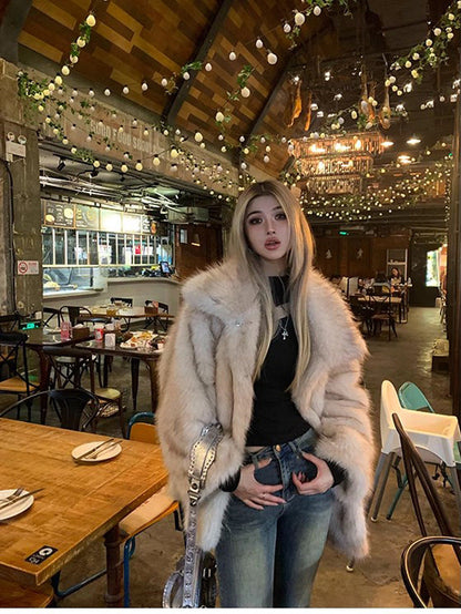 Faux Fur Mid-Length Jackets
