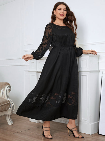 Formal Black Plus Size Ankle Length Dress