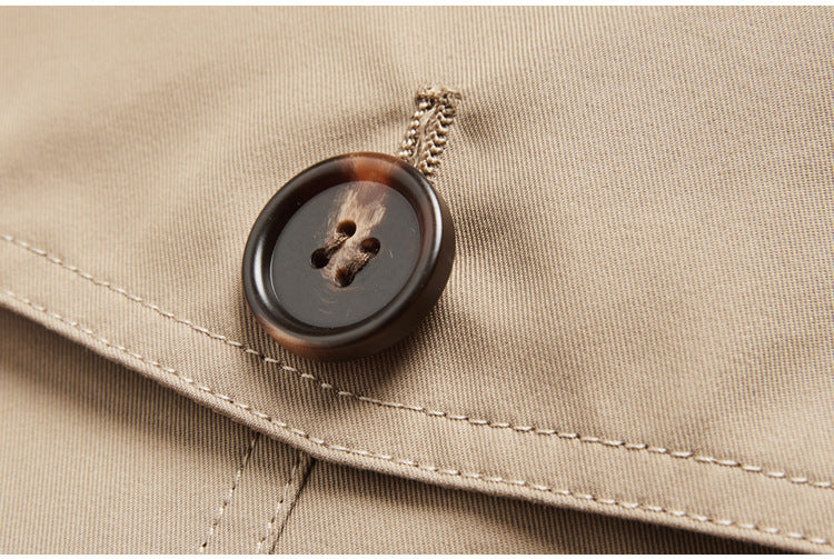 Leather Patchwork Two-Color Trench Coat
