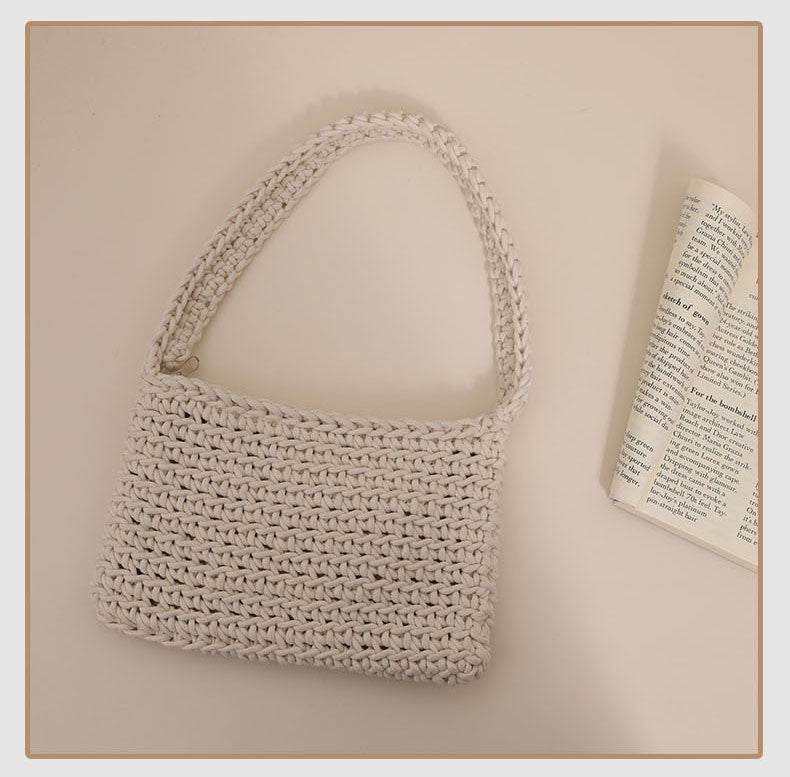 Small Shoulder Bag Clutch Versatile Handbag One Size Cotton Thread Shoulder Meter