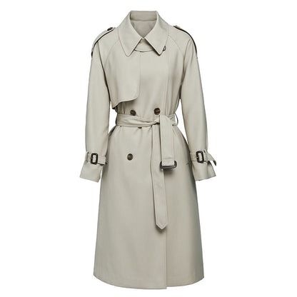 Double Breasted Loose Trench Coat Milk Tea Color