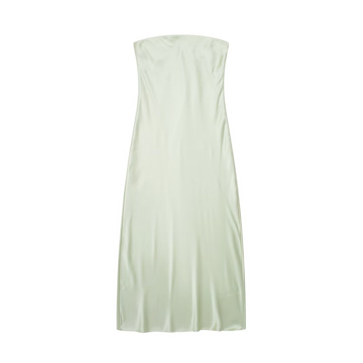 Satin Tube Dress Light Green