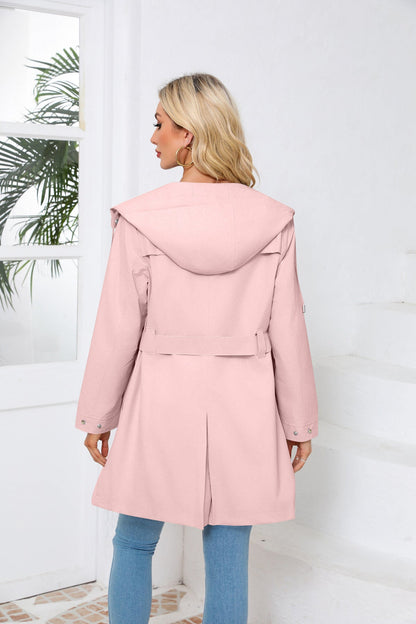 Hooded Waterproof Loose Trench Coat