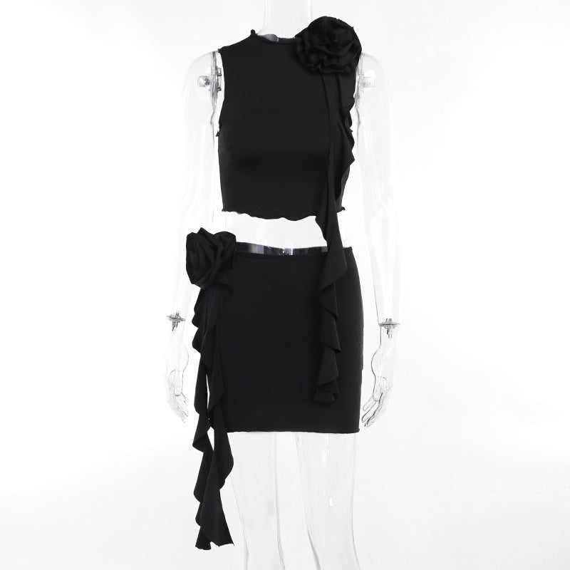 Elegant Slim Fit Night Out Set Black