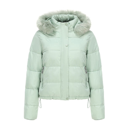 Long Sleeves Cotton Padded Hooded Jacket Mint