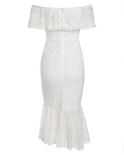 Off Shoulder Lace Sheath Sexy Cocktail Dress