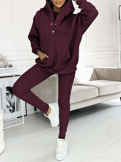 Clidress Solid Vest&Hoodie&Pants 3 Pieces Set(10 Colors)