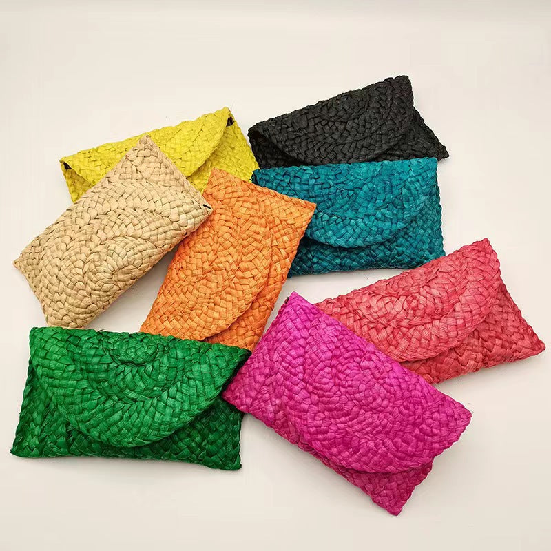 Corn Husk Straw Bag Clutch Bag Handmade Eco Friendly