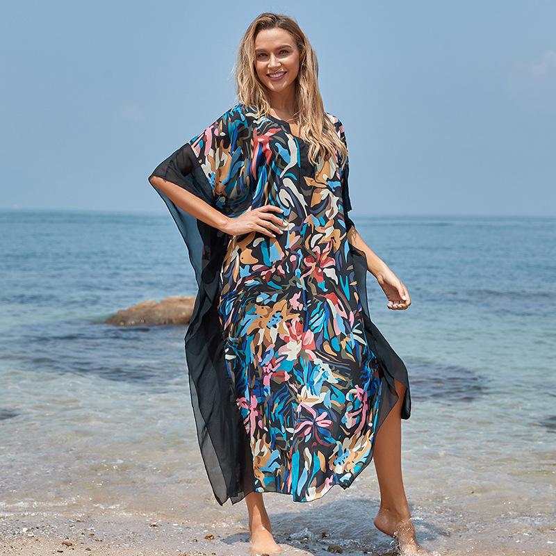 Ally Floral Printed Kaftan One Size Black