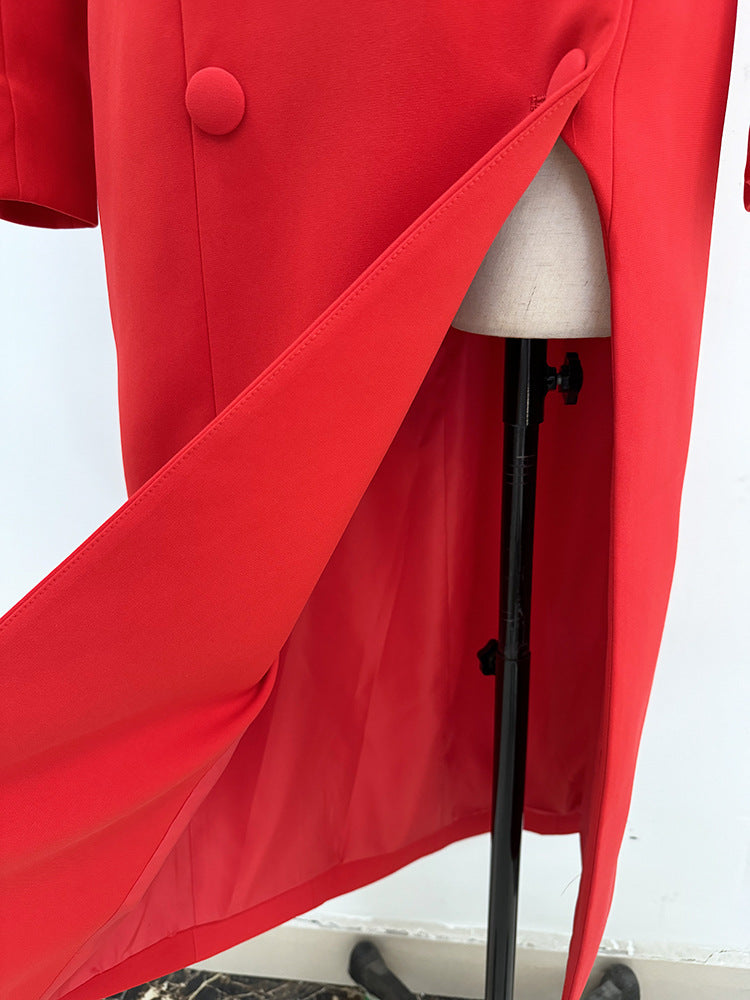 Star Design Slim Trench Coat Dress