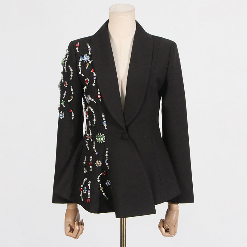 Black Emebllished Blazer Black