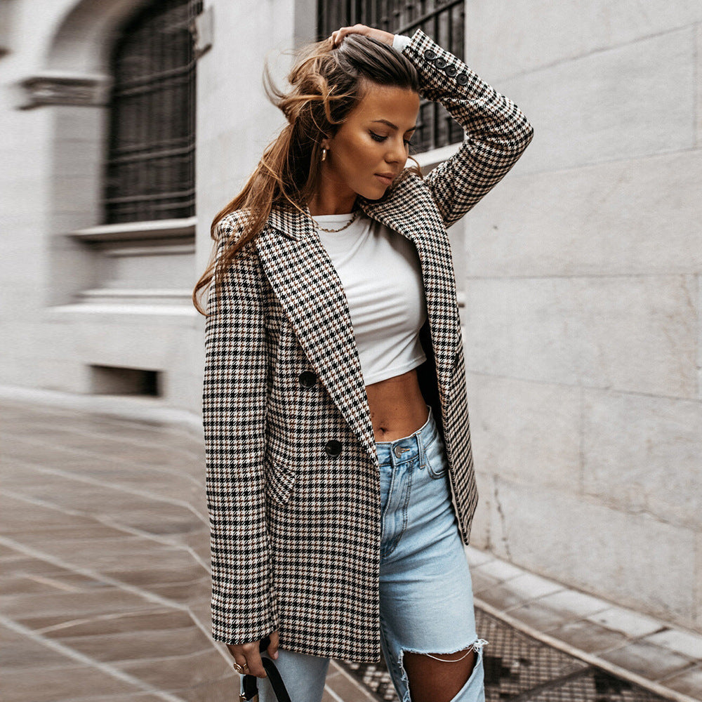 Plaid Slim Fit Blazer