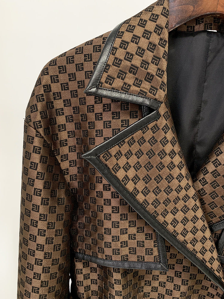 Jacquard Maze Trench Coat