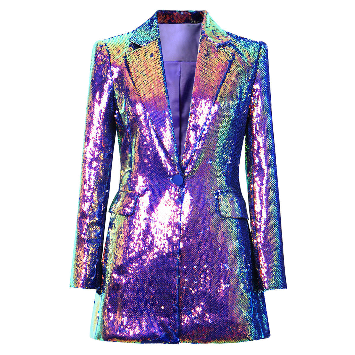 Sequined Blazer One Button Coat Multi