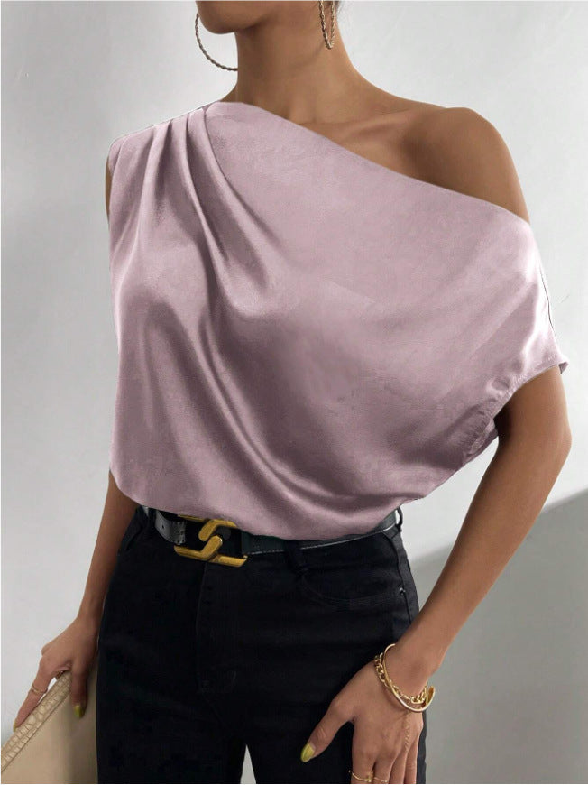 One Shoulder Sleeveless Top Lavender