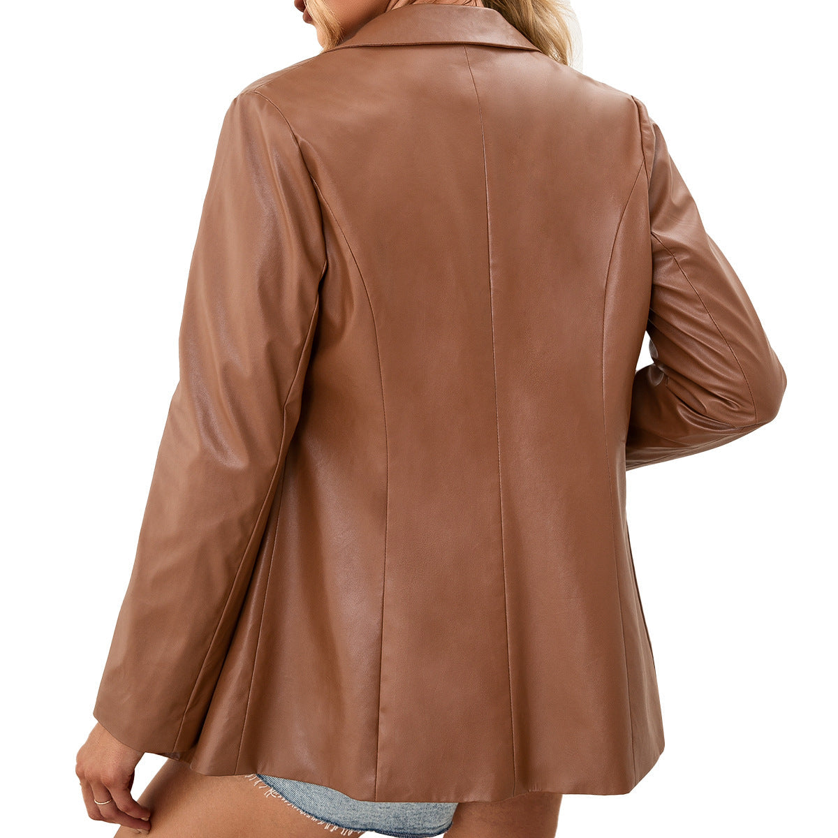 Faux Leather Slim Jacket
