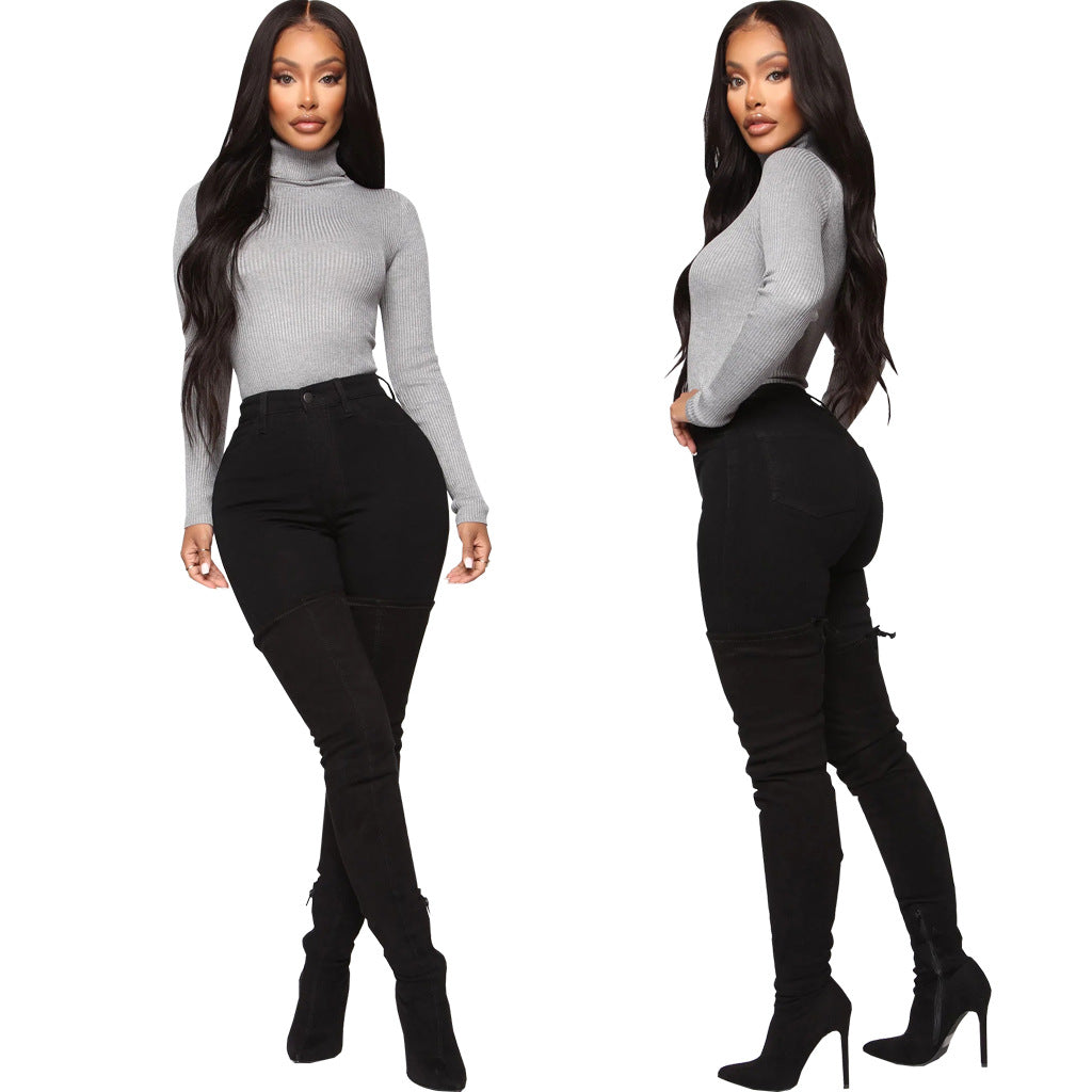 Brenda High Waist Skinny Pants Black
