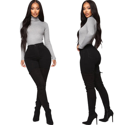 Brenda High Waist Skinny Pants Black